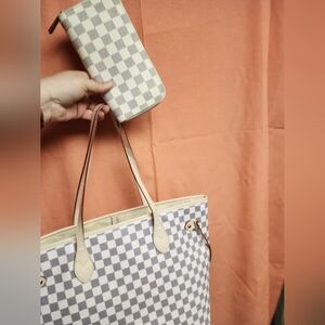 Large Satchel  Bag/Wallet has lots of use left with Louis Vuitton Pattern